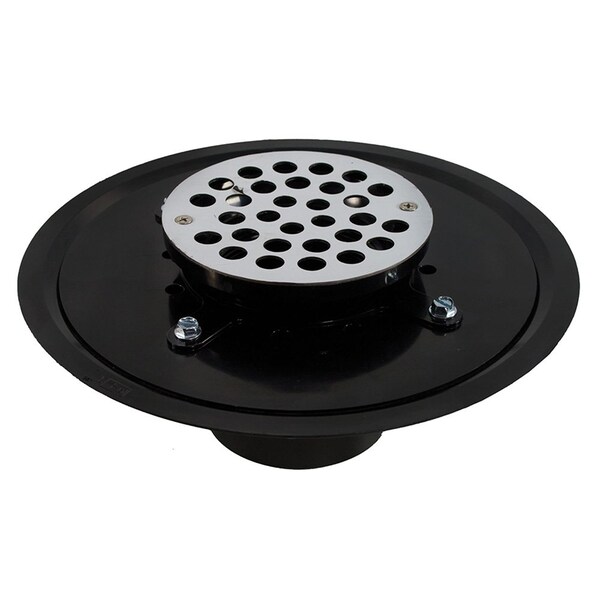 Jones Stephens 4in. Heavy Duty ABS Drain Base with 4in. Metal Spud and 6in. Stainless Steel Strainer D51362 - main